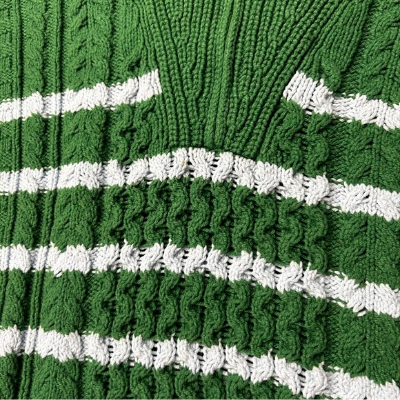 La Ligne For Target Collab Womens Medium 1/4 Zip Green & Blue Stripe Sweater - Picture 4 of 6